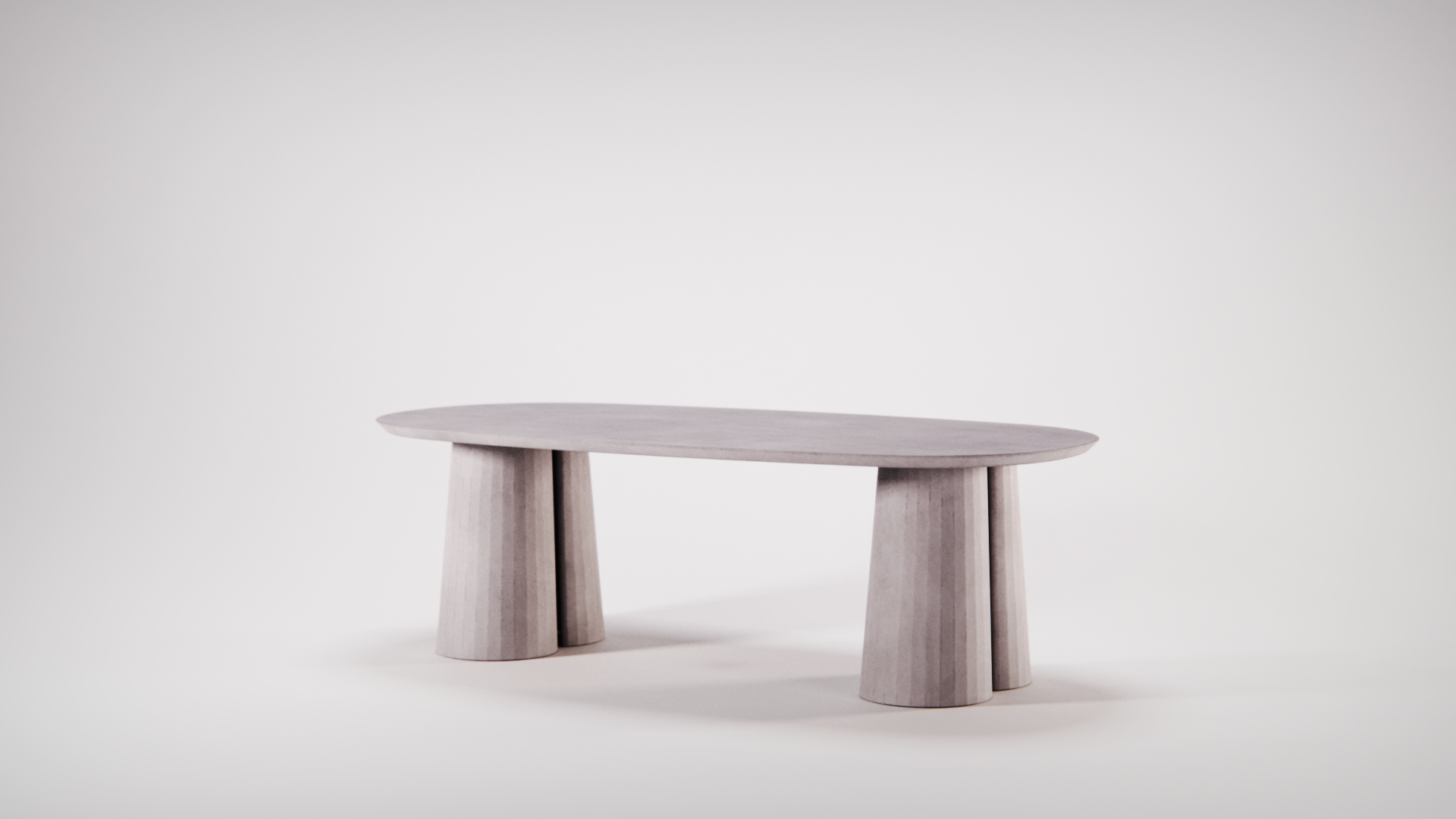 Fusto Oval Coffee Table III designed by Marialaura Rossiello Studio Irvine 150x75x48 Powder (2).png