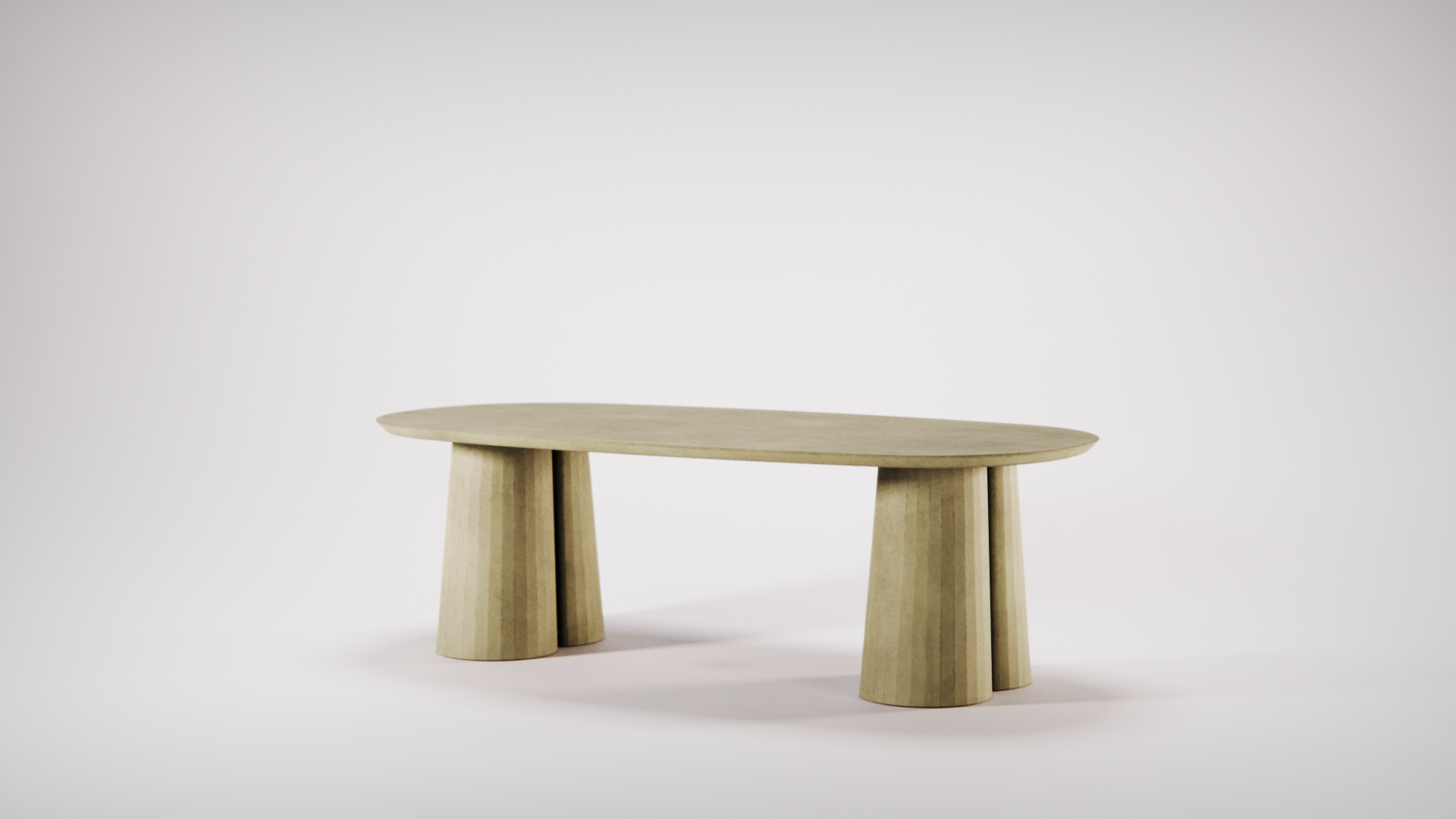 Fusto Oval Coffee Table III designed by Marialaura Rossiello Studio Irvine 150x75x48 Cream (2).png