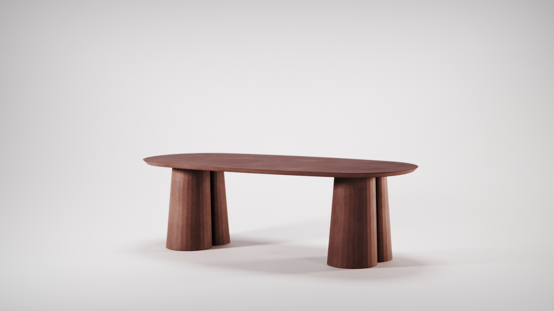 Fusto Oval Coffee Table III designed by Marialaura Rossiello Studio Irvine 150x75x48 Brick (2).png