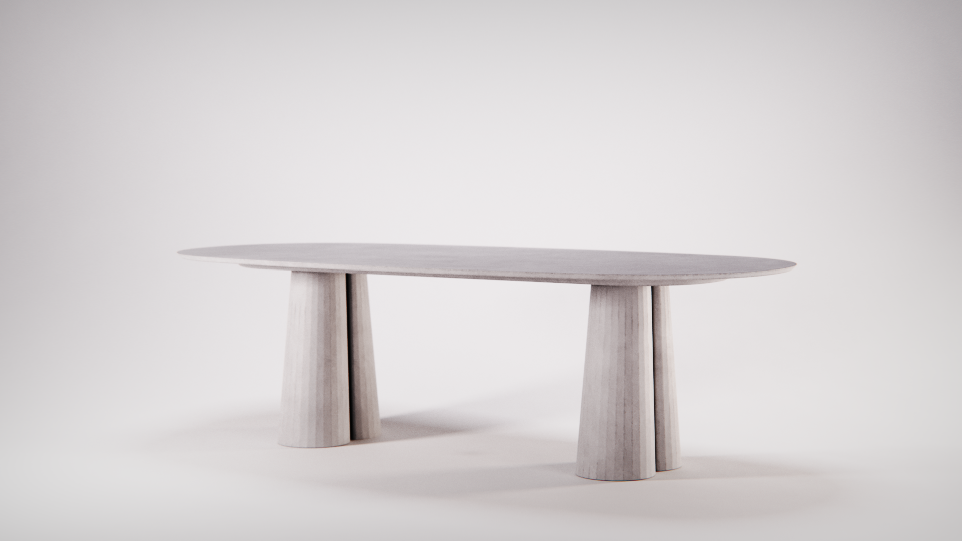 Fusto Oval Dining Table designed by Marialaura Rossiello Studio Irvine 240x120x73 Silver.png