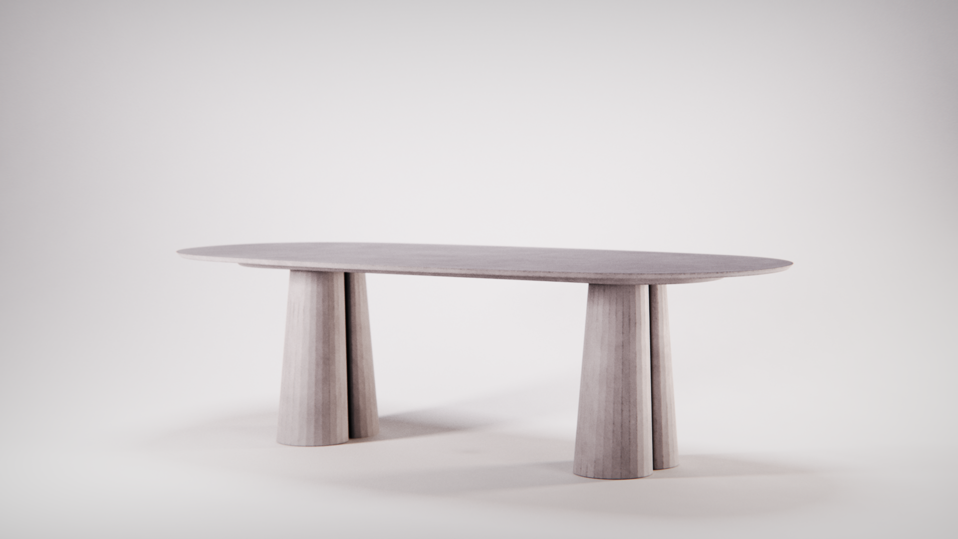 Fusto Oval Dining Table designed by Marialaura Rossiello Studio Irvine 240x120x73 Powder (2).png