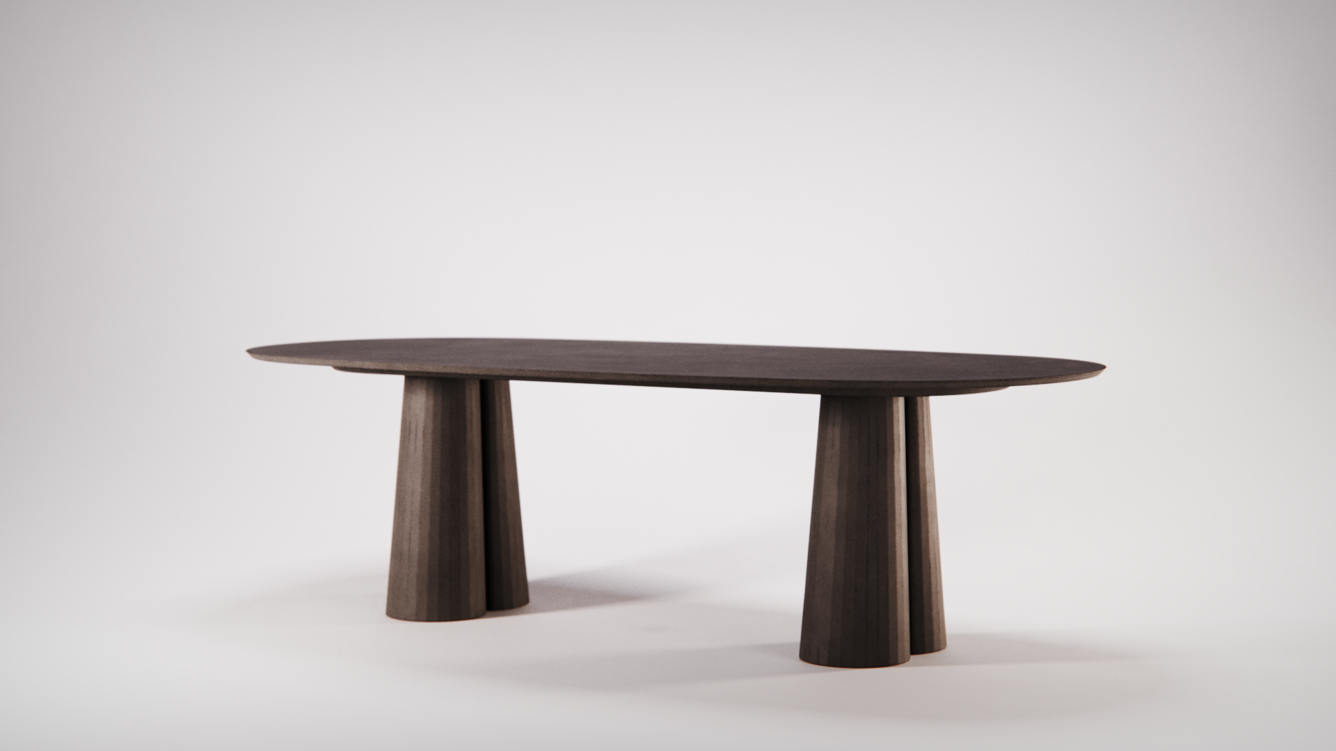 Fusto Oval Dining Table designed by Marialaura Rossiello Studio Irvine 240x120x73 Dark Chocolate (2).png