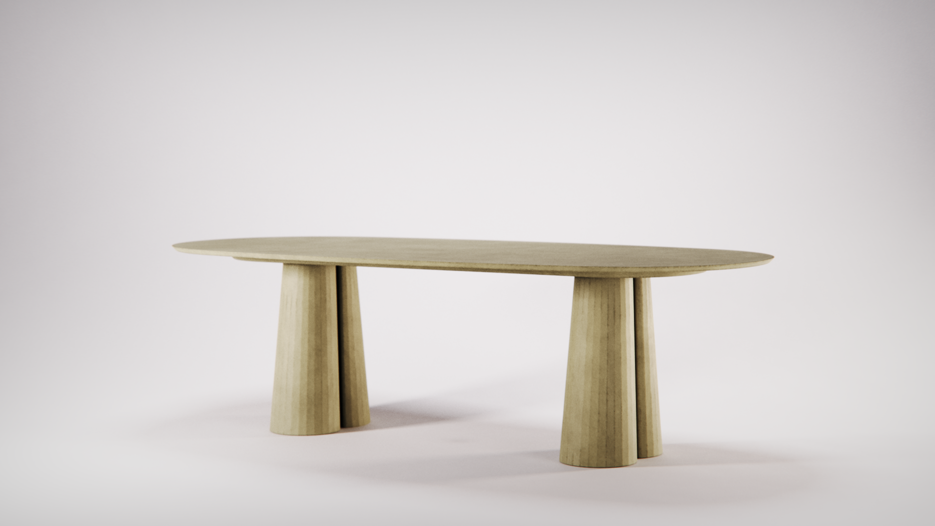 Fusto Oval Dining Table designed by Marialaura Rossiello Studio Irvine 240x120x73 Cream (2).png