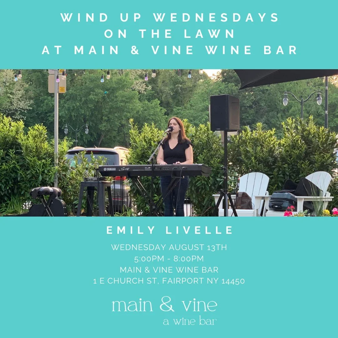 if you&rsquo;ve missed out on our live music on the lawn series, don&rsquo;t worry, we are continuing into august!

join us next wednesday, august 13th to listen to emily livelle!

enjoy the warm weather and great music. indulge in drinks, food, and 