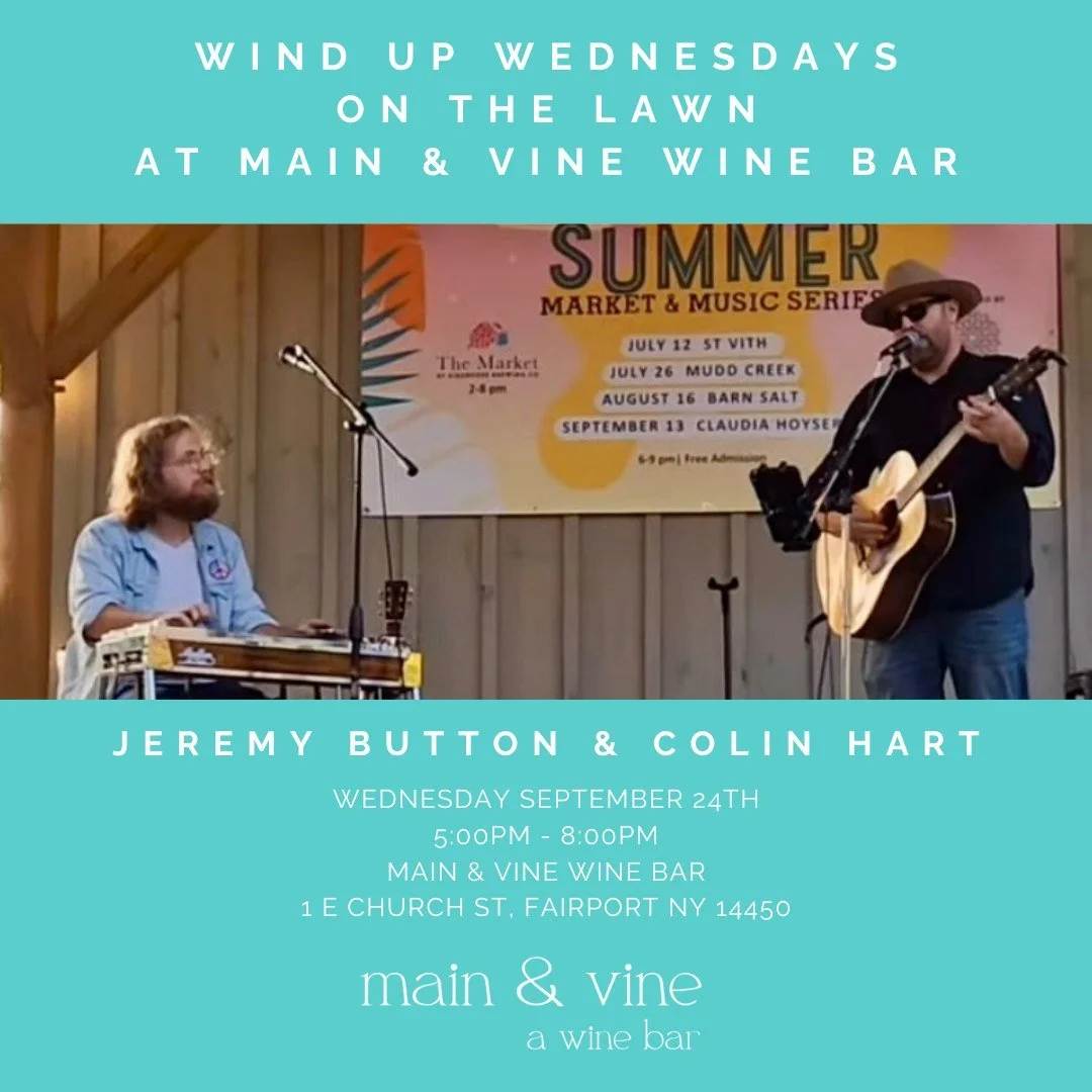 the last music of the summer is here, and we are closing out with the wonderful jeremy button &amp; colin hart!

enjoy the warm weather and great music. indulge in drinks, food, and even dessert, if you&rsquo;re in the mood. can&rsquo;t wait to see y