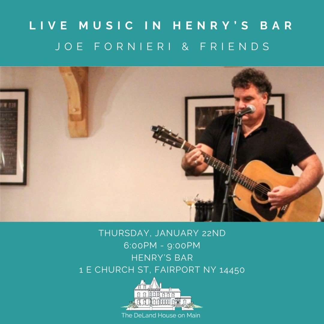 Join us on Thursday, January 22nd for some more lovely local live music in Henry's Bar! 🎶🎸

Enjoy drinks, food, and of course the music - this time by Joe Fornieri &amp; Friends! We can&rsquo;t wait to see you there!! 🎤🎉🥳🍾
.
.
.
#delandhouse #i