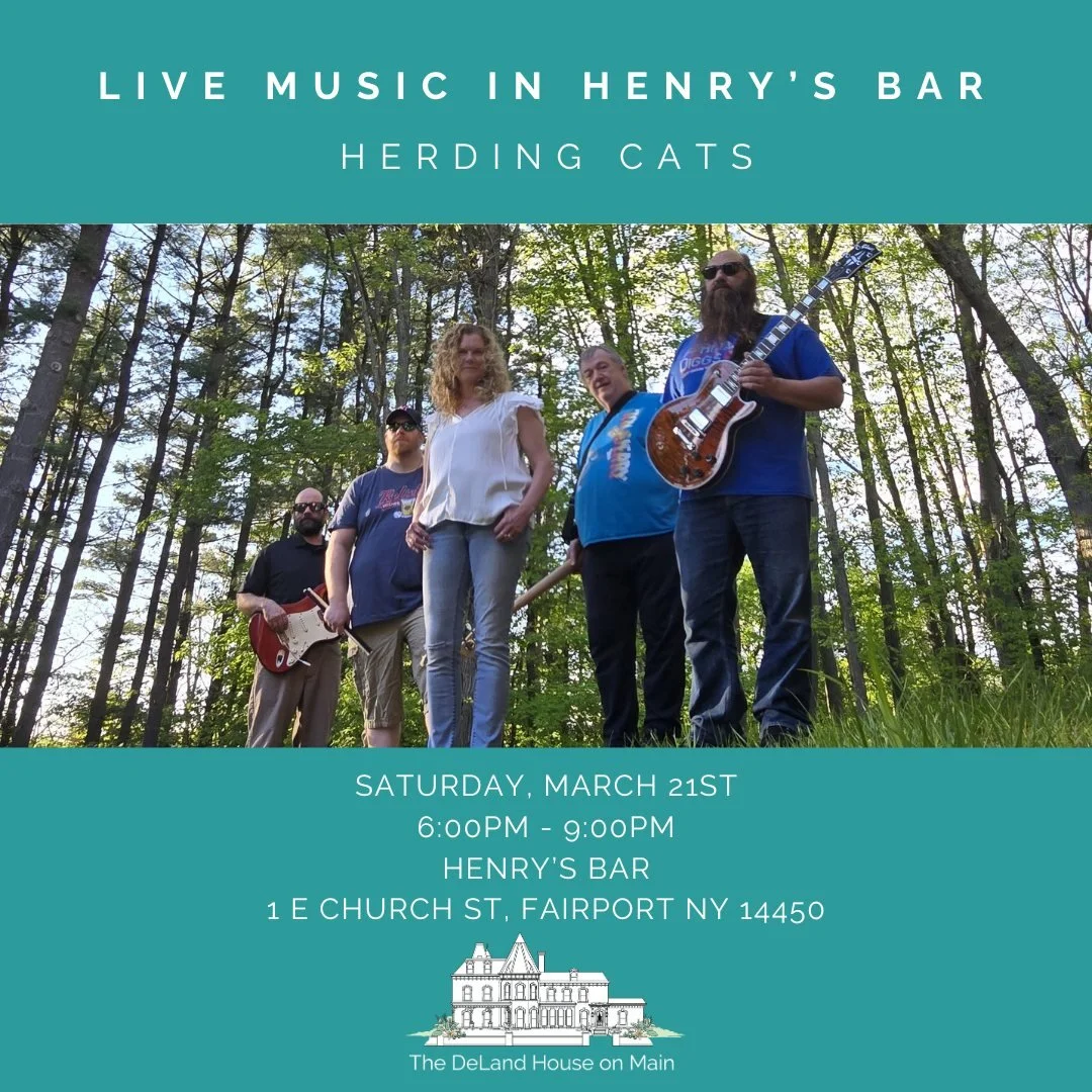 We are excited to present new musical talent in our Henry's Bar live music lineup - Herding Cats! 🎶🎸🎼🎵

Enjoy drinks, food, and of course the music - Saturday, March 21st from 6pm-9pm! We can&rsquo;t wait to see you there!! 🎤🎉🥳🍾
.
.
.
#deland