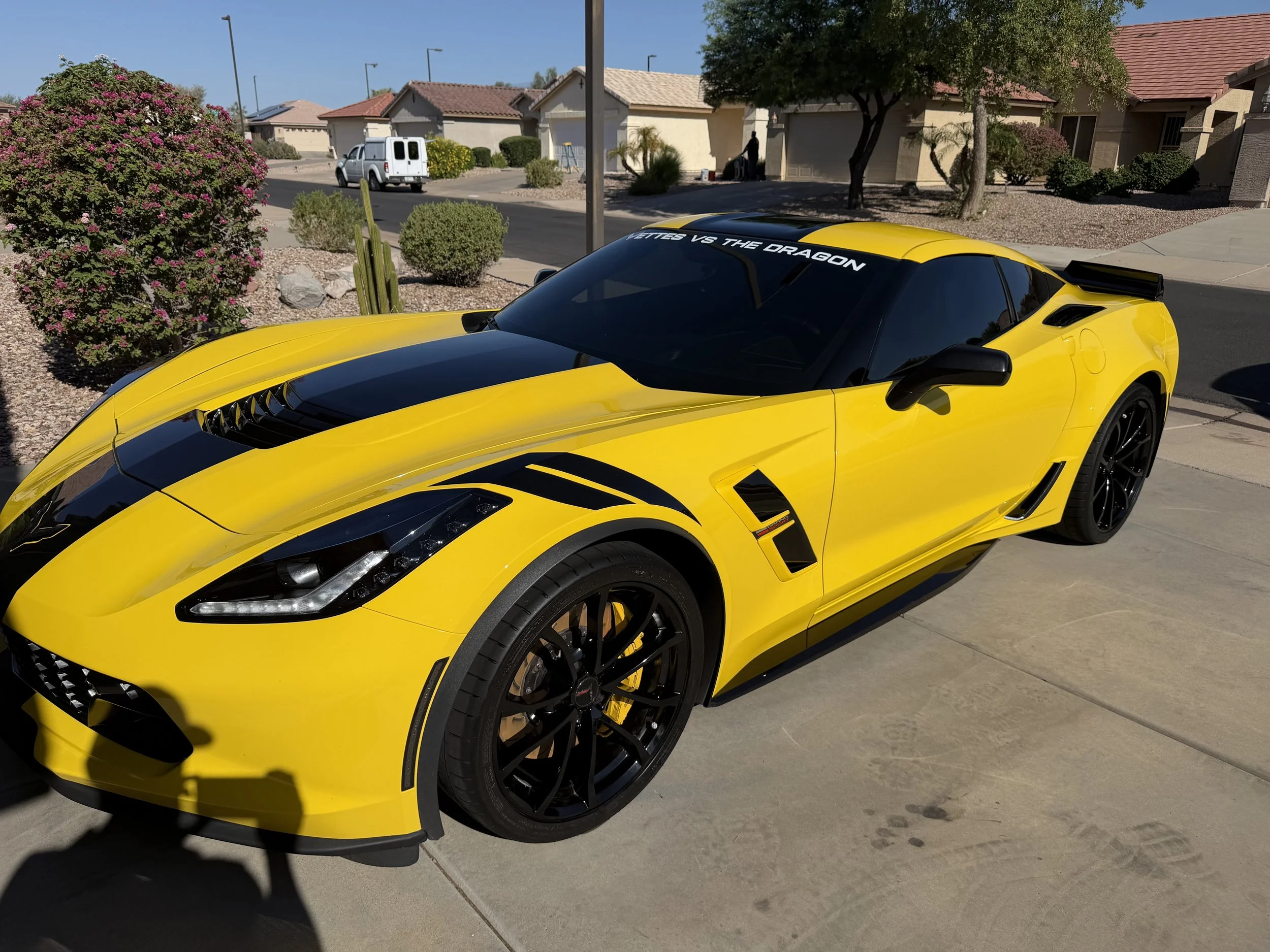 Corvette shining in the sun following a complete detail and maintenance starter package in Buckeye, AZ