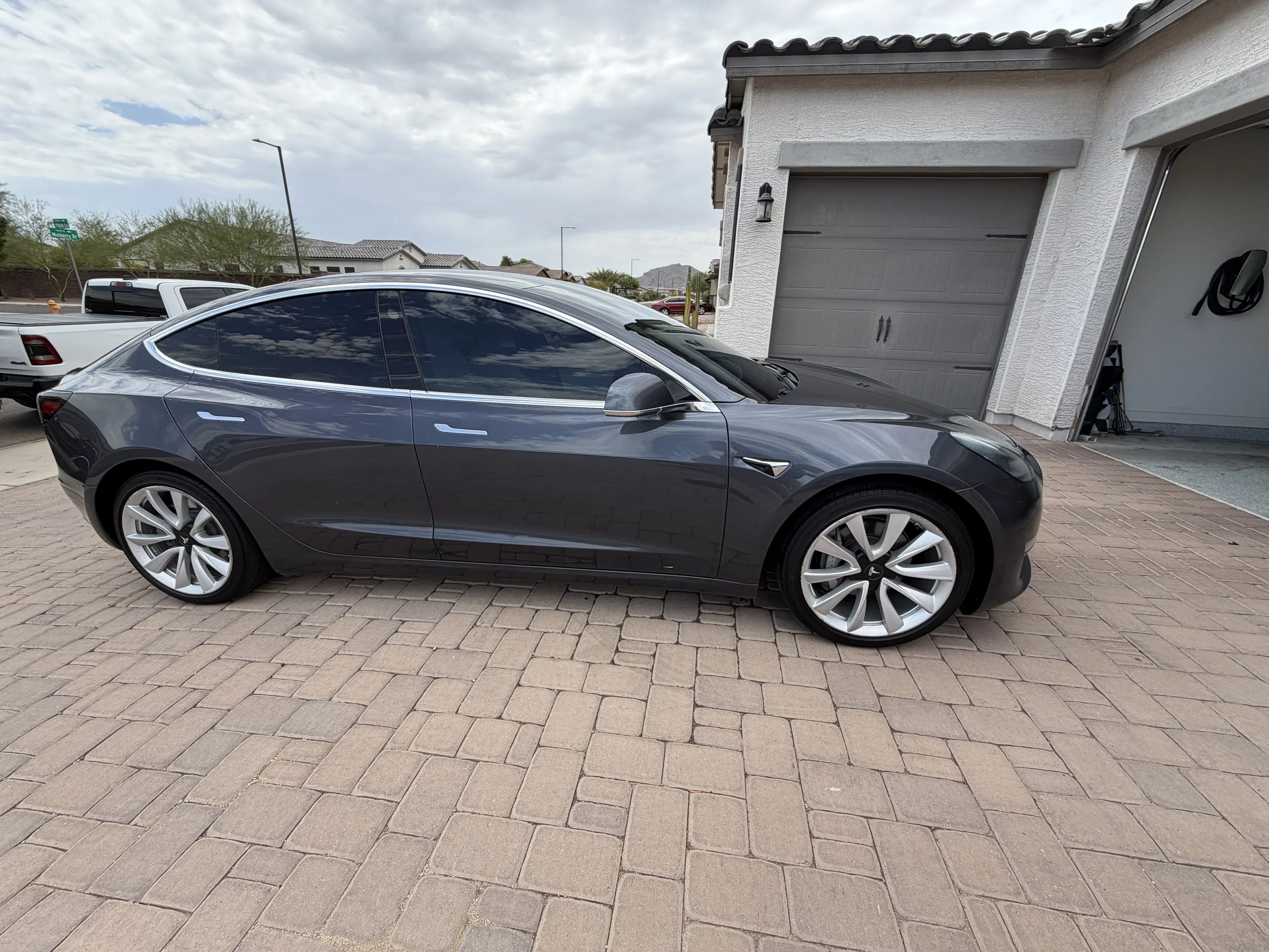 Tesla after photo following a complete detail in Buckeye, AZ