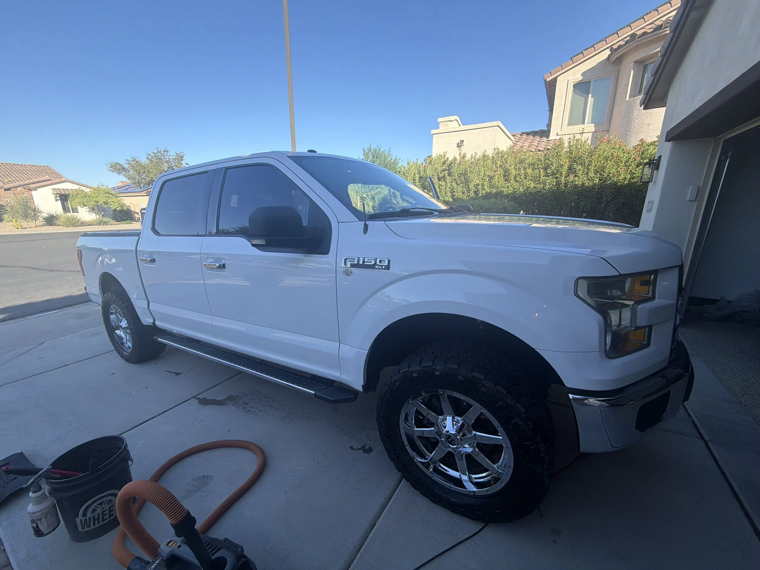White F150 following a complete detail in Estrella Mountain Ranch, Goodyear, AZ
