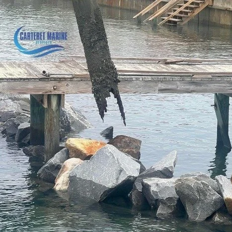 Behind the scenes at Shackleford St. ⚓

Every rebuilt dock starts with the work most people never see cold water, rotten poles hidden below the surface, and crews removing damaged sections piece by piece before the rebuild can begin.

This is the har