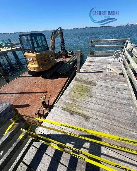 Every waterfront rebuild starts with the first step.

Today the crew moved the barge into place, began demo work, and started clearing the way for a brand-new dock build ahead.

It may look like teardown now, but this is where the transformation begi