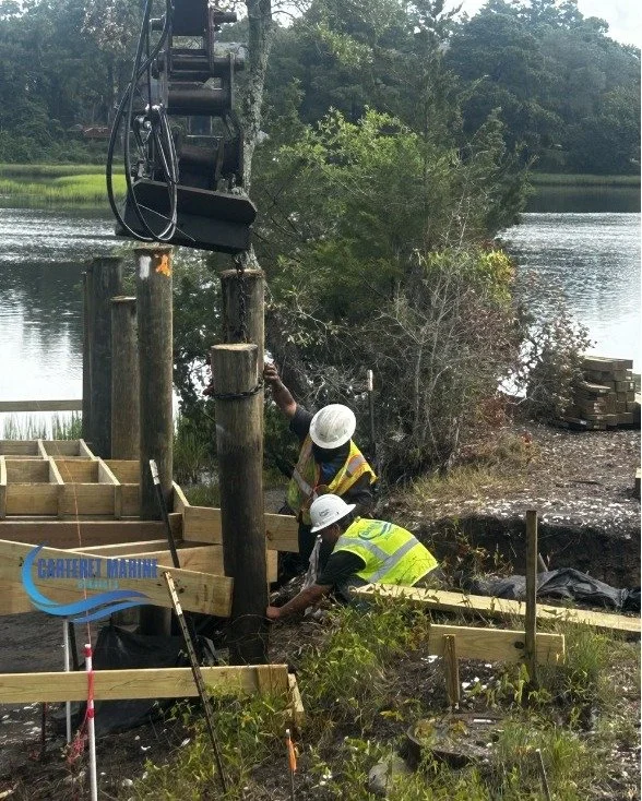 Progress Update | Bradley Creek Kayak Launch 🚧🌊

Progress continues at the Bradley Creek Kayak Launch! Our crew recently reset pilings #1, #2, and #4 and moved the batter boards back approximately 20 feet as work continues on site.

Another step fo