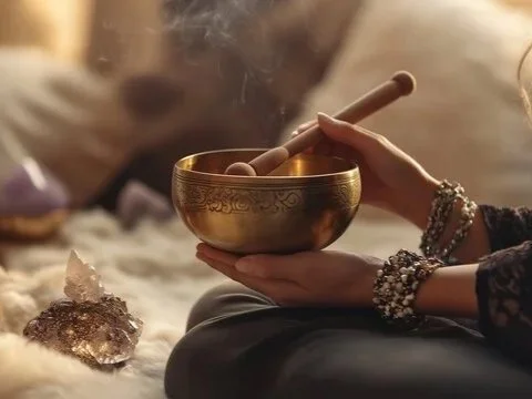 An ancient sound practice using metal alloy bowls from Himalayan lineages. The bowls’ layered tones create grounding vibrations that travel through the body, supporting physical relaxation, mental settling, and a sense of internal alignment through r