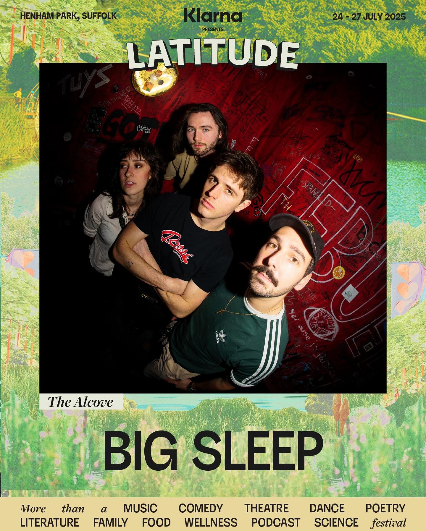 L A T I T U D E 

Delighted to have @bigsleepmusic announced for @latitudefest 

Catch them playing The Alcove on July 26th 🦩🎪🎶

#latitude #bigsleep