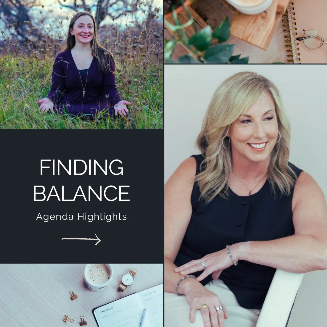 Still on the fence about Finding Balance? 

Here&rsquo;s the full agenda so you know exactly what&rsquo;s in store ⬇️

🧘&zwj;♀️ Guided Meditation &ndash; Start grounded and calm with Reiki + meditation from Katie Porras.

🗓️ Reclaim Your Time &amp;