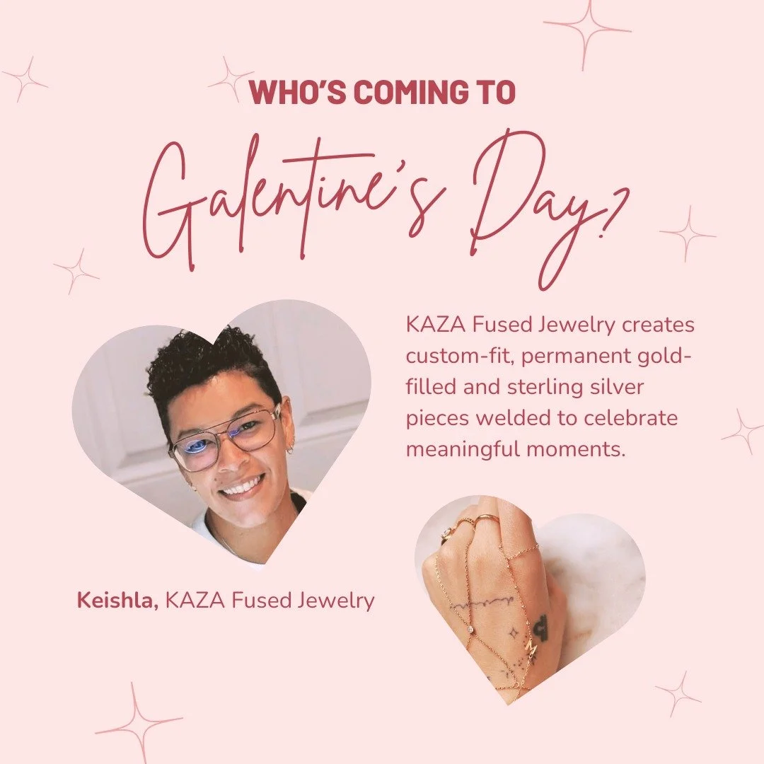 Our final Galentine&rsquo;s Day vendor is here 💛

Please welcome @kazafusedjewelry ✨

KAZA Fused Jewelry creates custom-fit, clasp-free permanent jewelry designed to mark moments, memories, and meaningful connections. Think dainty, high-quality gold