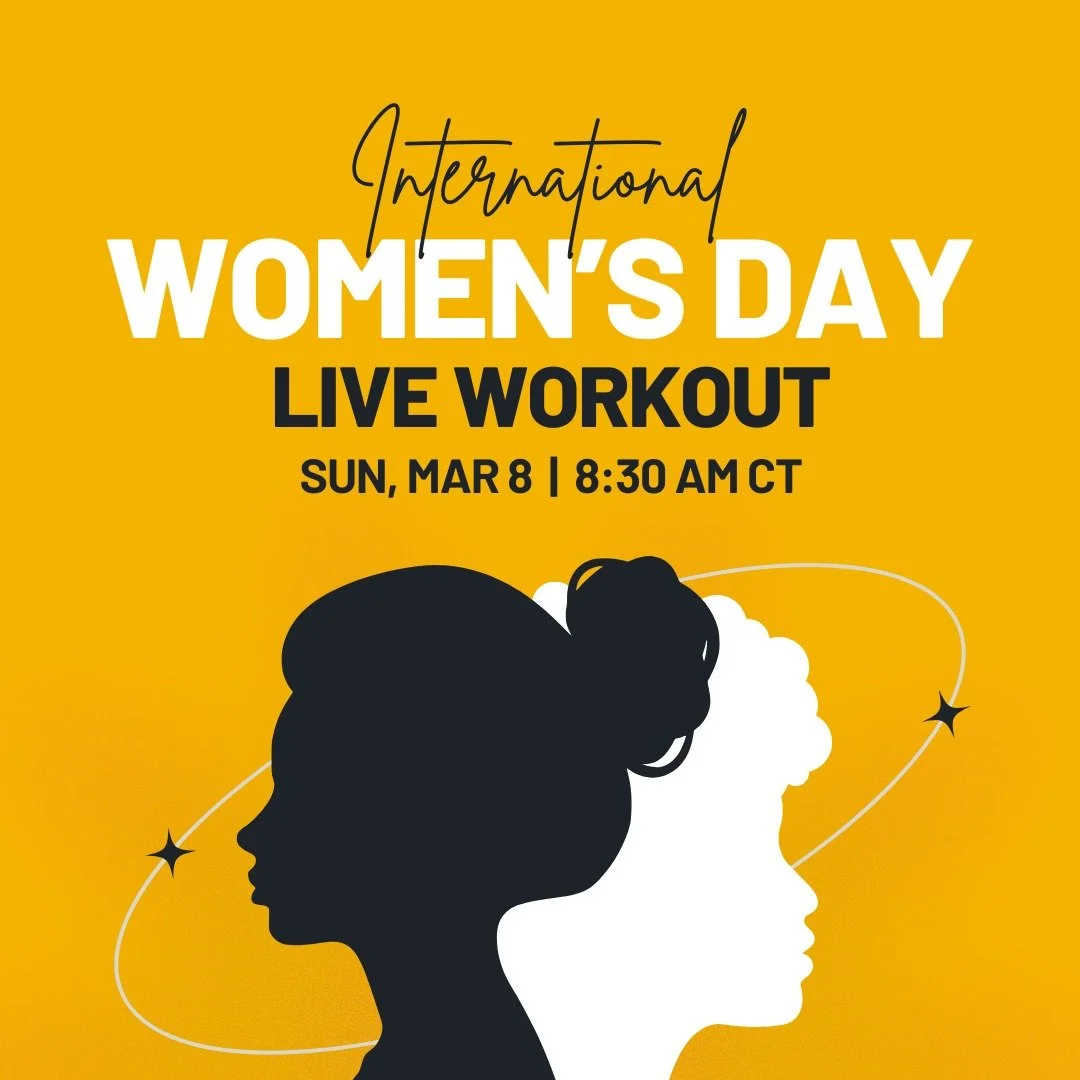 This Sunday is International Women&rsquo;s Day, and we're celebrating with a 45-minute full-body strength workout designed to leave you feeling strong &amp; energized.

📅 Sunday, March 8
⏰ 8:30 a.m. CT
💻 Live on Zoom
🎟️ $20 for non-members | FREE 