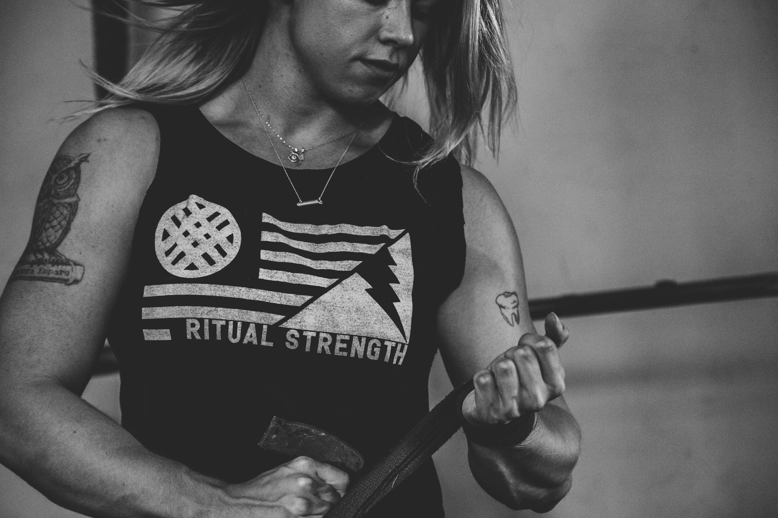 Strong woman in muscle tank