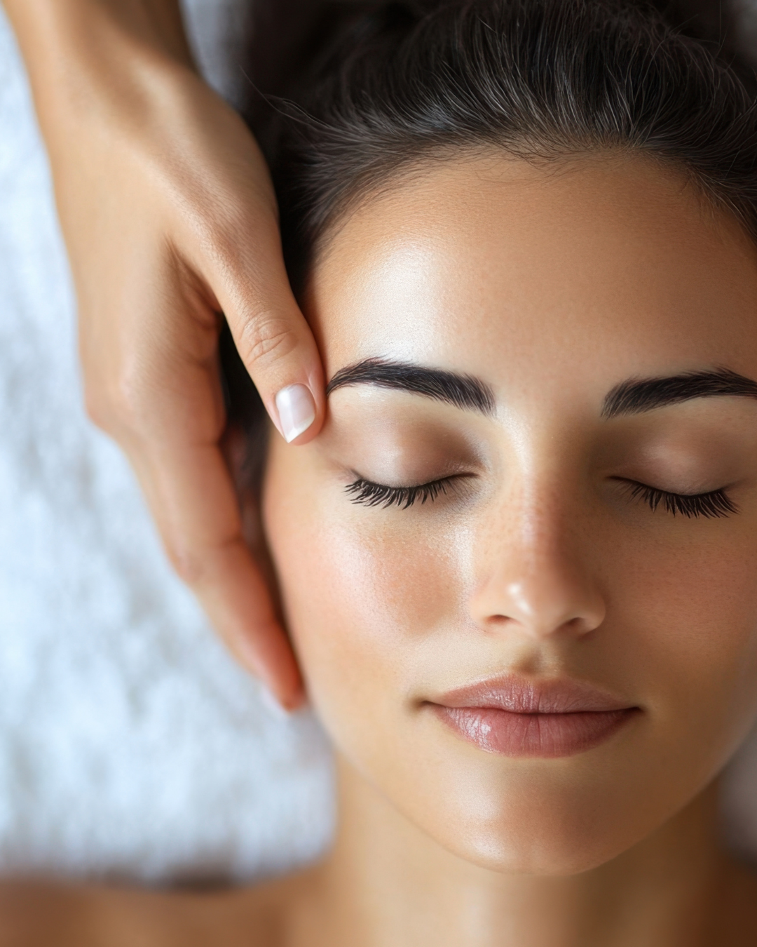 Woman receiving a facial