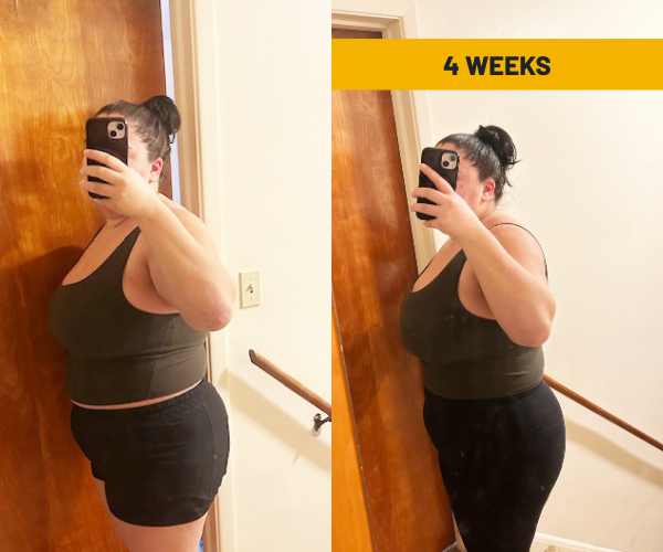 Abby before 45Shred, and her results 4 weeks in