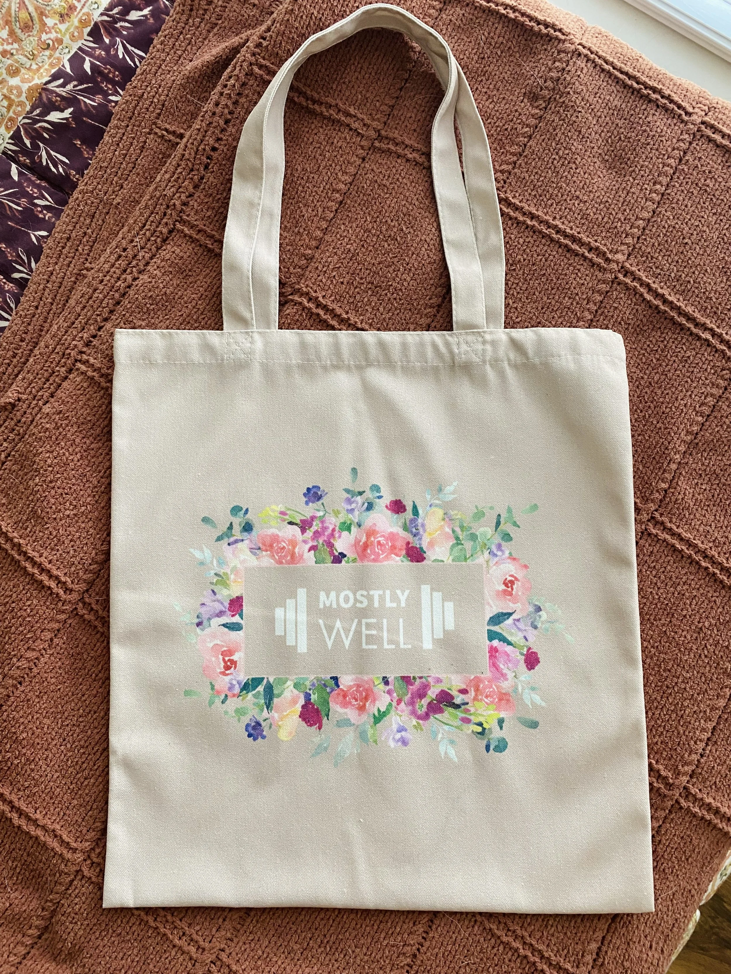 Mostly Well Floral Tote Bag