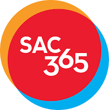 SAC 365 logo with red, yellow, and blue circular shapes