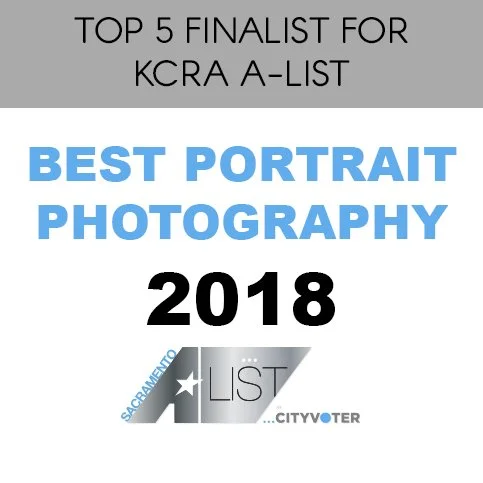 Award announcement for top five finalists for best portrait photography in 2018 from Sacramento A-List and CityVoter.