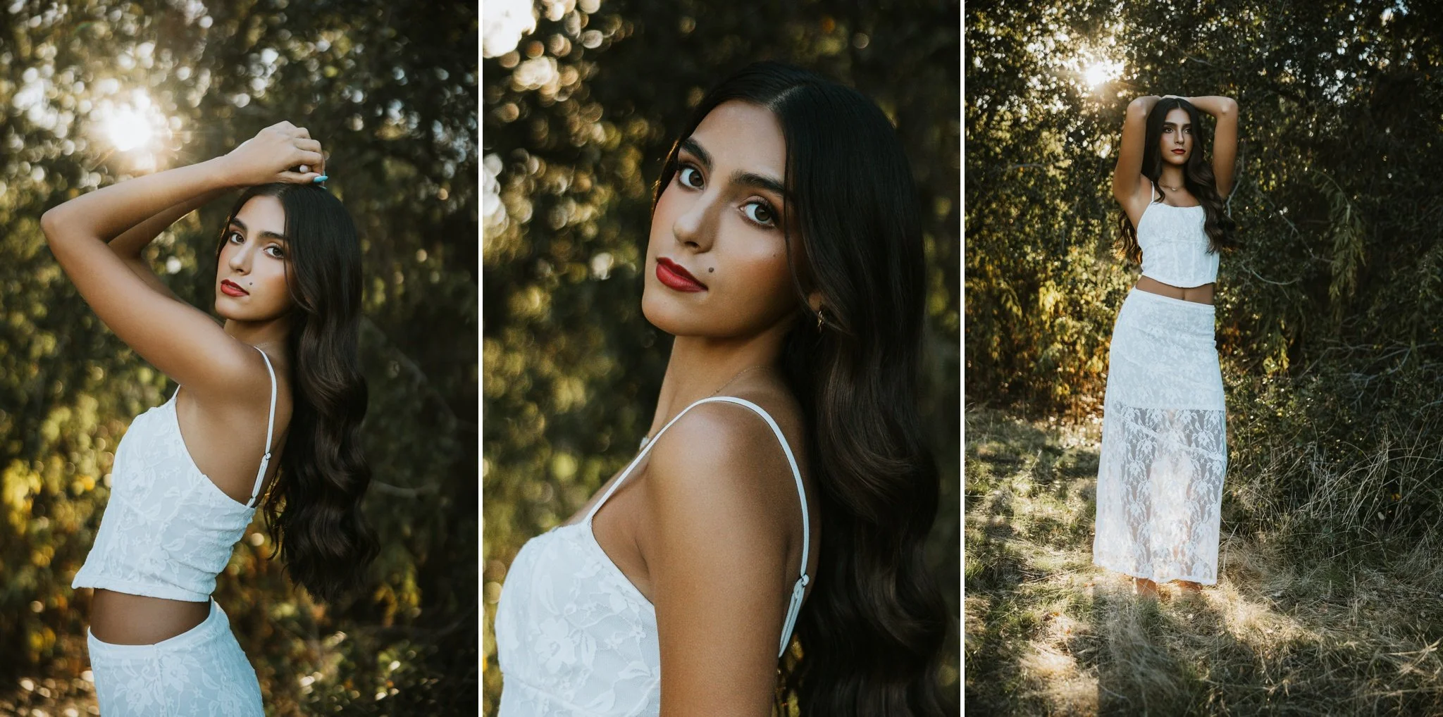 High school senior portrait session in Sacramento with natural golden hour light