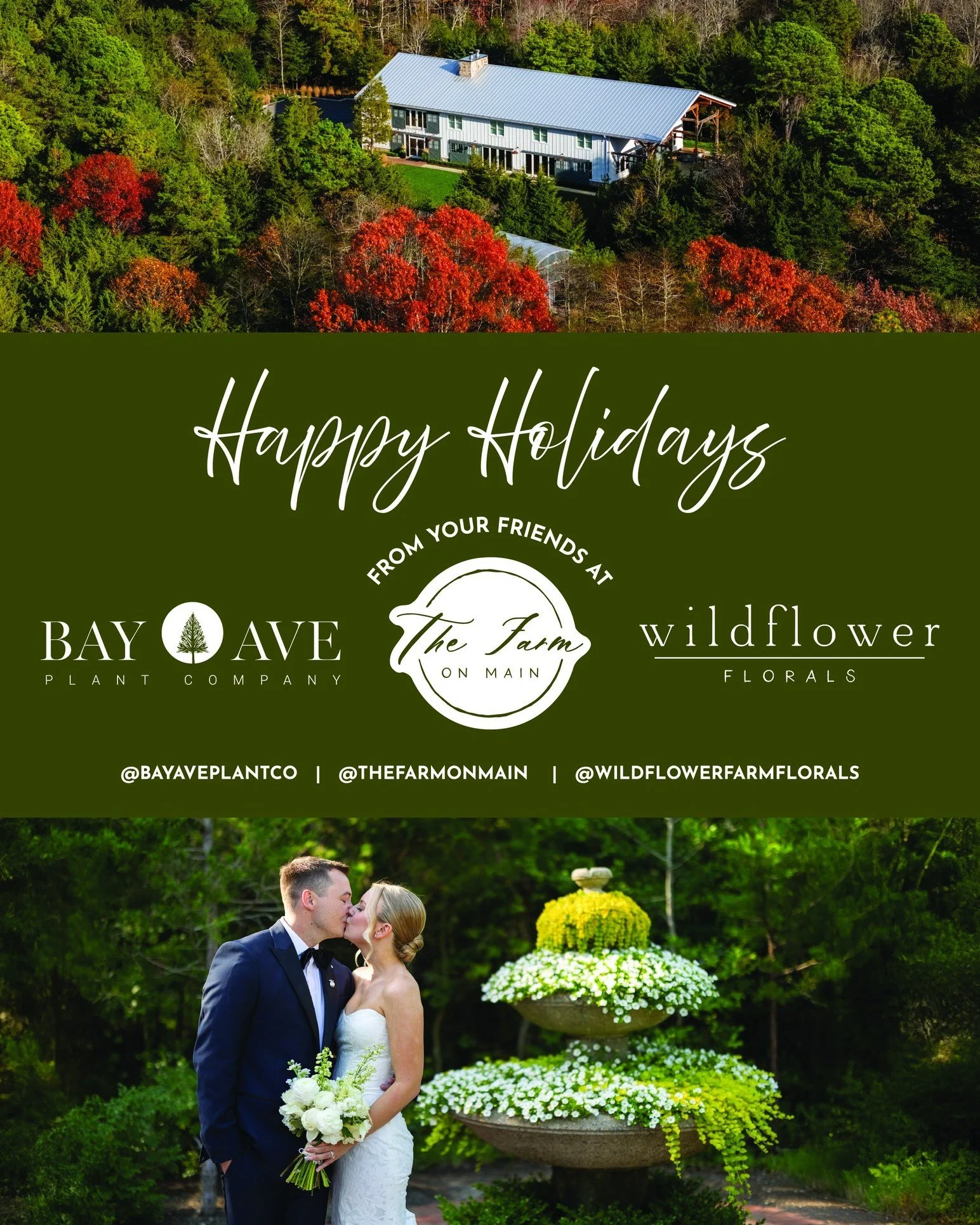 🦃 Today we&rsquo;re extra thankful for the couples we celebrate, the community we serve, and the team that keeps this place beautiful inside and out. Happy Thanksgiving from The Farm On Main, Wildflower Florals, and Bay Avenue Plant Company!

A quic