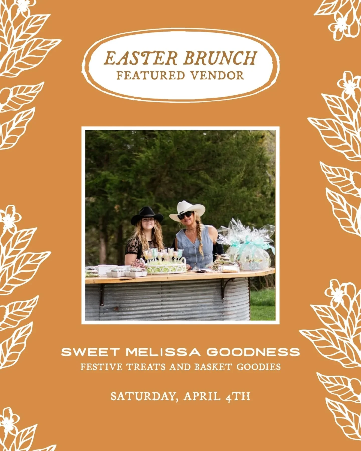 🍪 Good news for anyone with a sweet tooth! @sweetmelissagoodness is hopping back to The Farm for our Easter Brunch on Saturday, April 4th.

Whether you need dessert after brunch (who doesn't?) or a few last minute basket stuffers for the kids, she&r