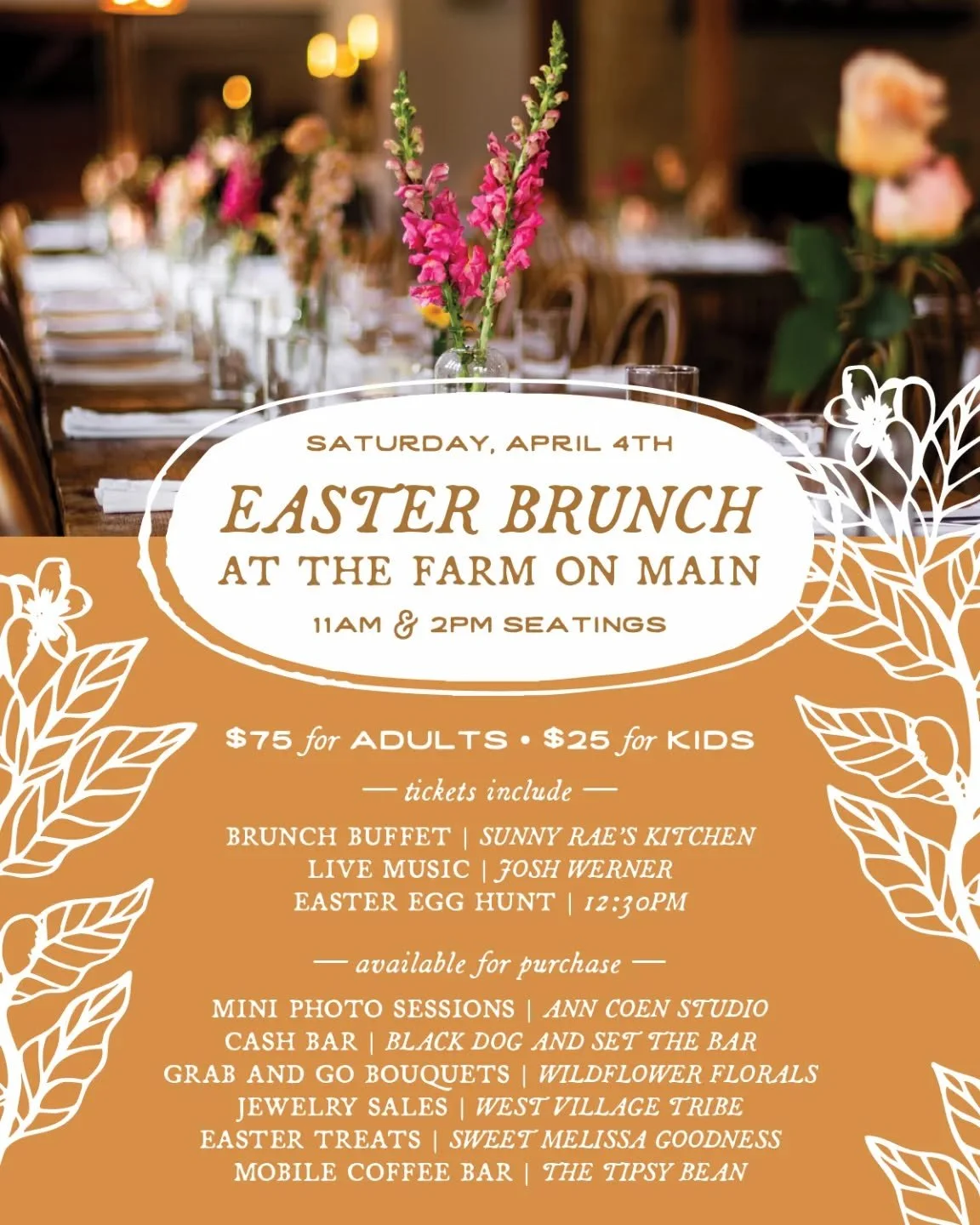 Since we first posted about Easter Brunch this year, you all definitely showed up! We&rsquo;re so grateful for the excitement from our community. Easter has always been special here at The Farm, and we love that it&rsquo;s become a tradition for so m