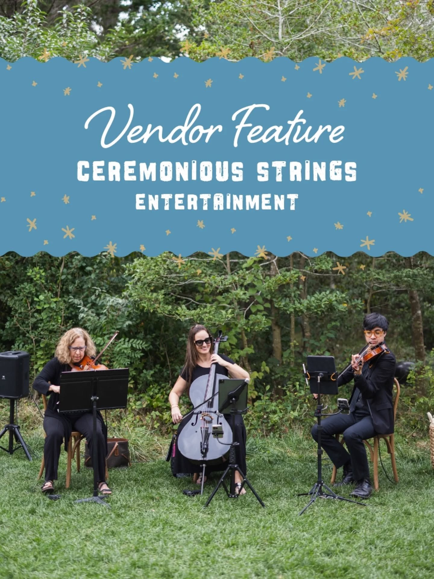Next up on our Golden Hour Guest List: @ceremoniousstringsnj 🎻

Ceremonious Strings bring live strings that instantly elevate a ceremony or cocktail hour into something you'll never forget. The best part? They'll be performing live at Golden Hour on