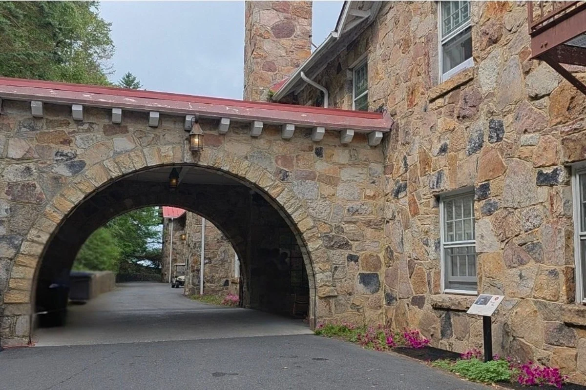Stone tunnel at Mountain Lake Lodge featured in Dirty Dancing