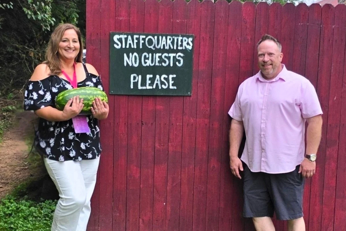 Dirty Dancing filming location at Mountain Lake Lodge where Baby sees the Staff Quarters sign before the watermelon scene