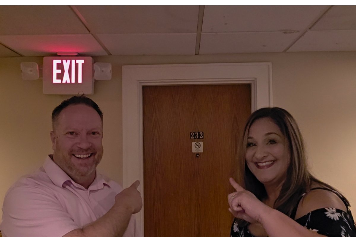 Leigh and Rich outside Room 232 at Mountain Lake Lodge, where Patrick Swayze stayed while filming Dirty Dancing