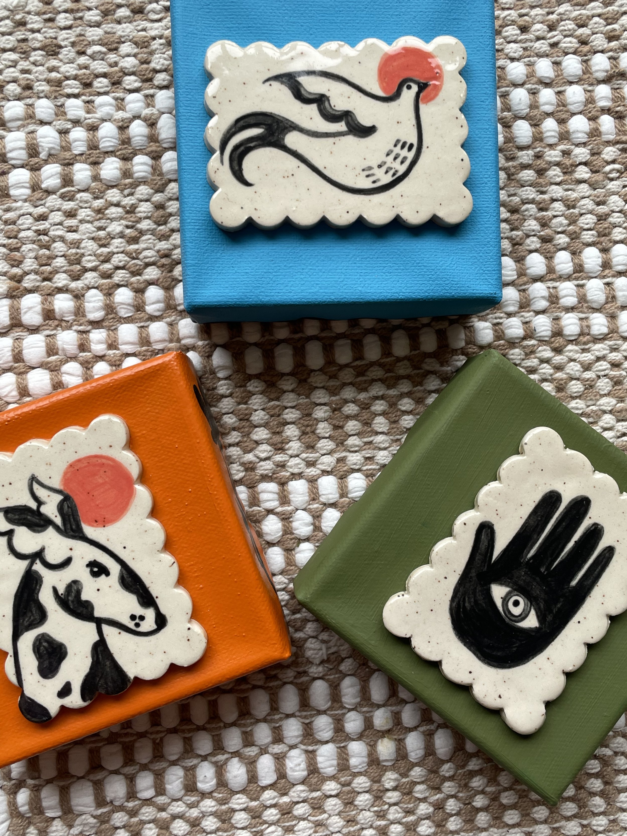 Spotted Dog Ceramic Tile on Gallery Canvas