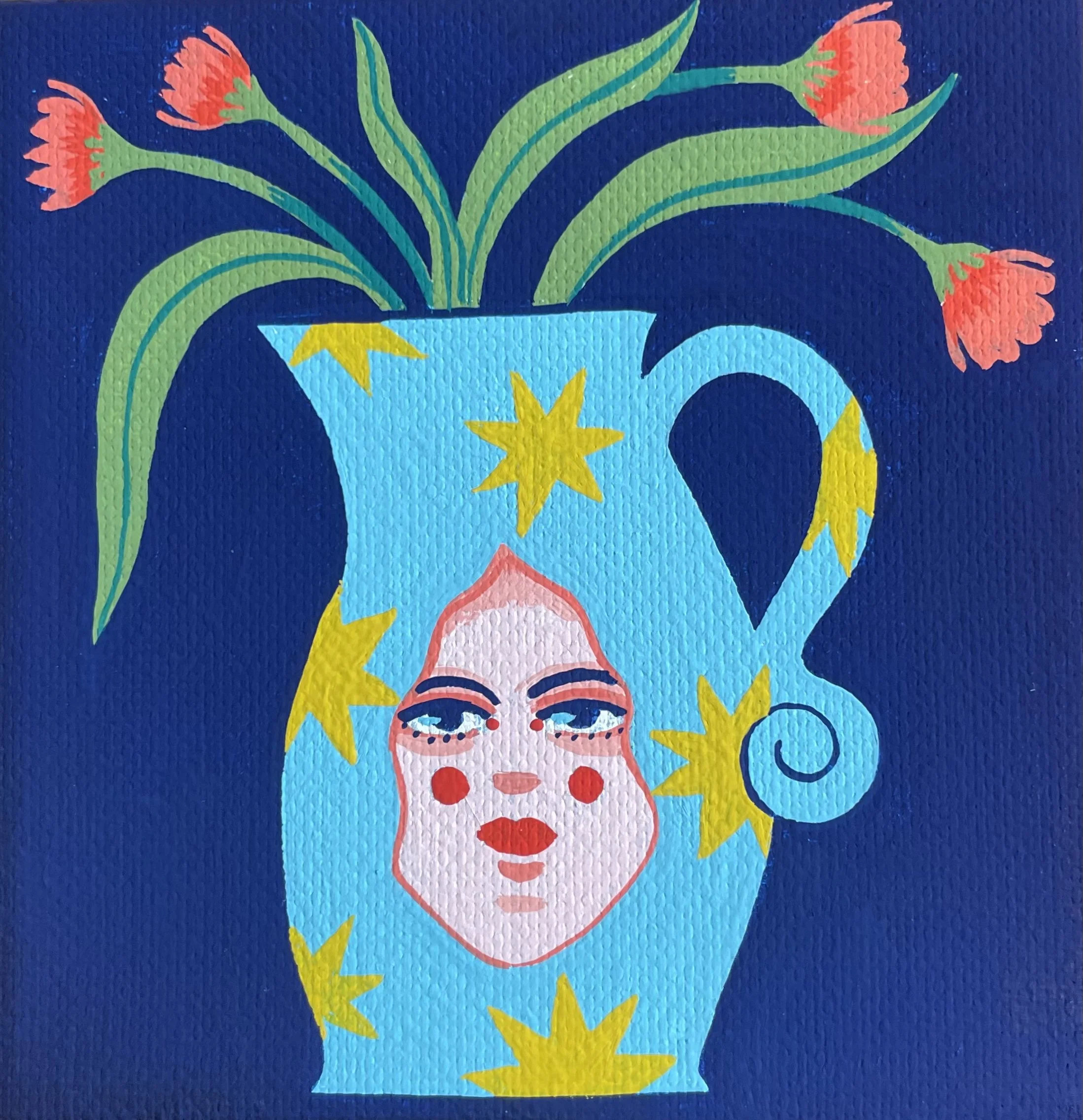 Dreamer Vase Painting 4"x4"