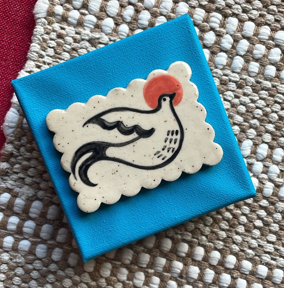 Freebird Ceramic Tile on Canvas