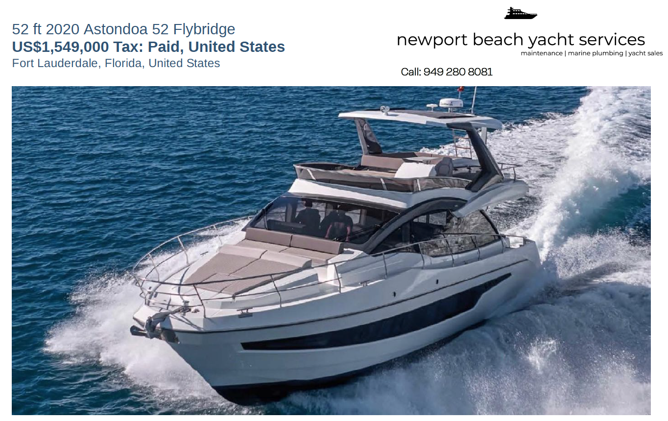 Newport Beach Yacht Services Sales, Maintenance & Marine Plumbing