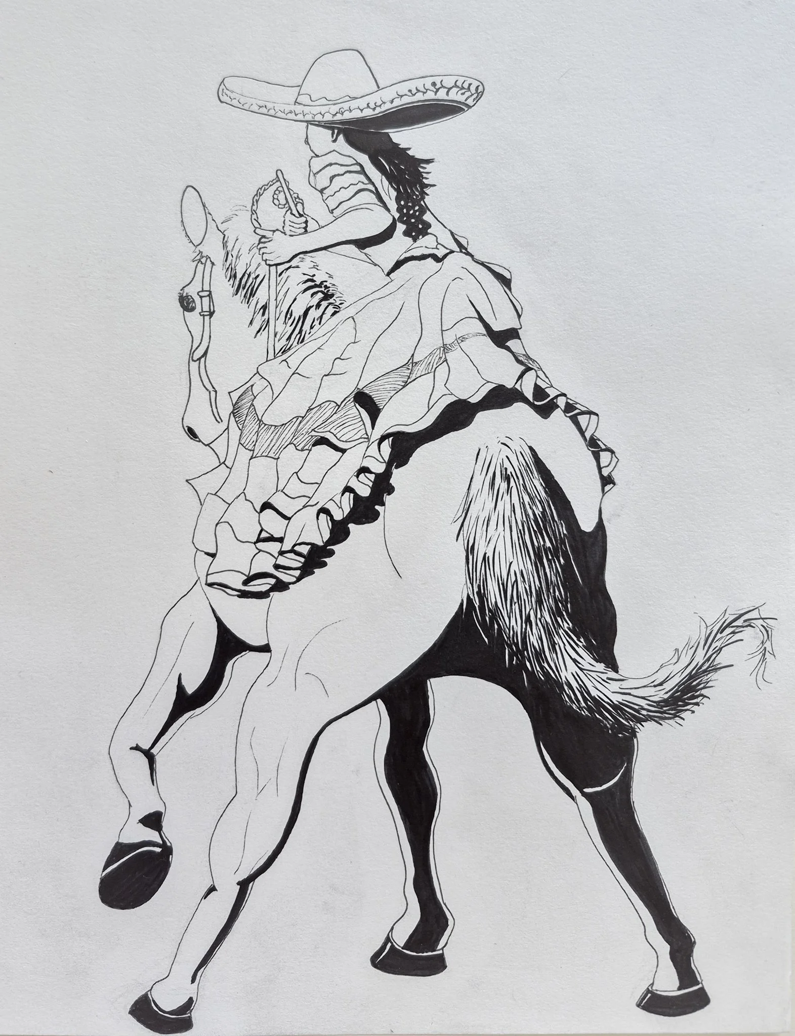 San Antonio Parade.  Pen and Ink, 2026.