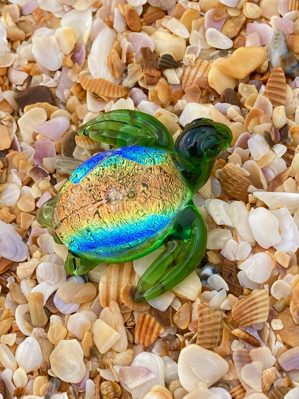 Dichroic Sea Turtle Cremation Memorial Sculpture | David Contreras