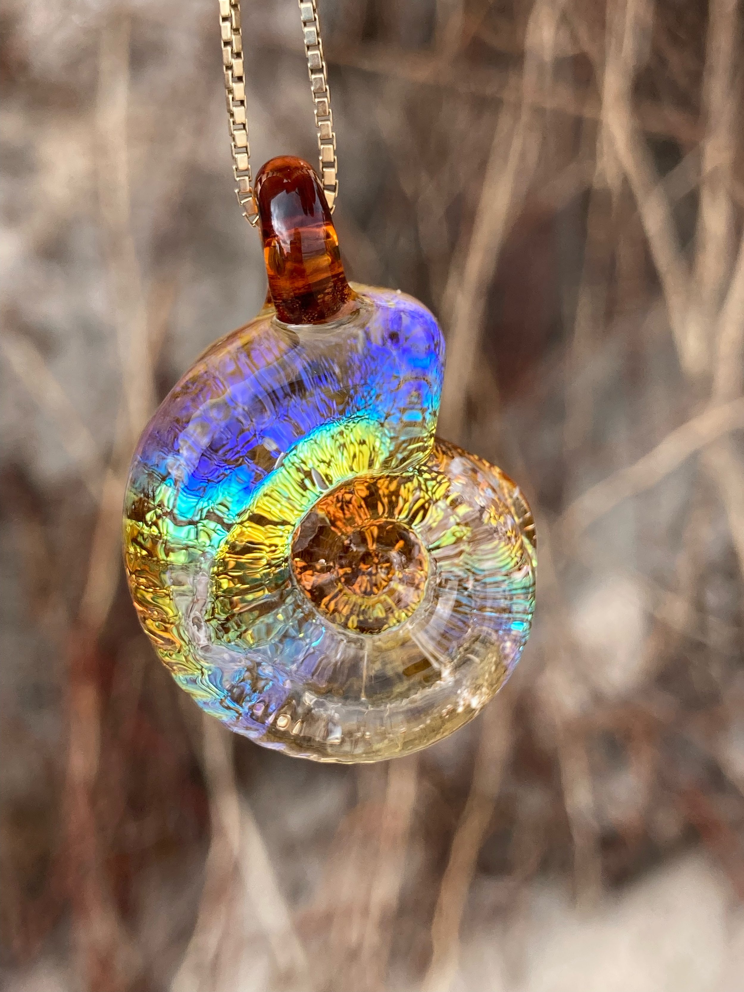Ammonite Cremation Memorial Pendant