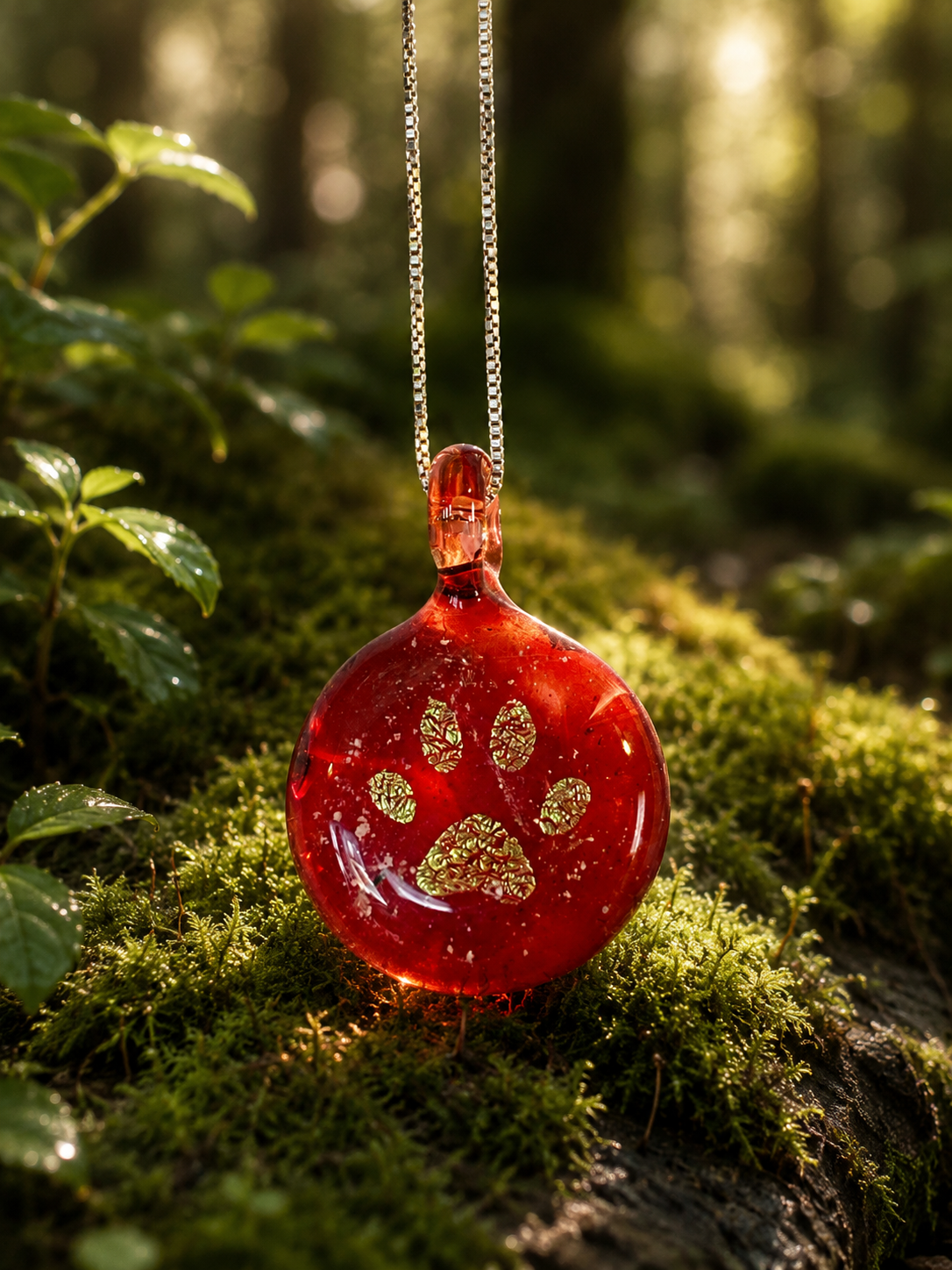 Pet Paw Cremation Memorial Pendant
