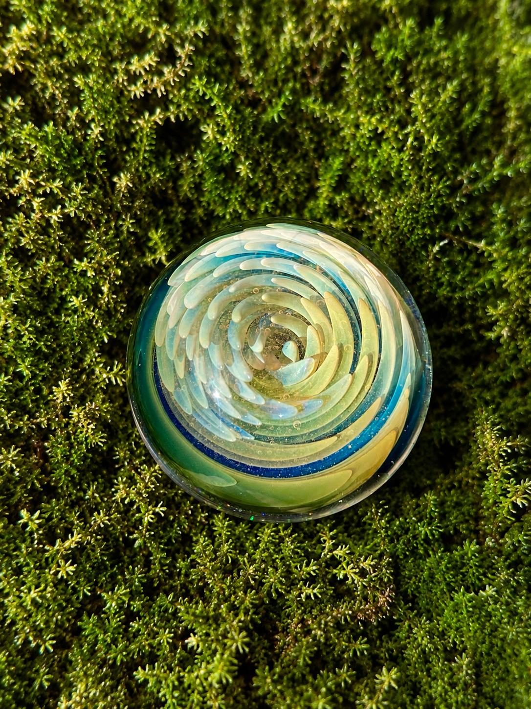 Eternal Implosion Cremation Memorial Marble handcrafted with cremated remains by featured artist Sam Gordon