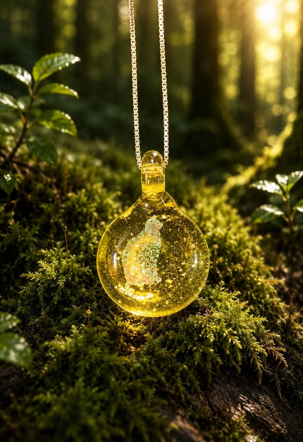 Cat Silhouette Cremation Memorial Pendant