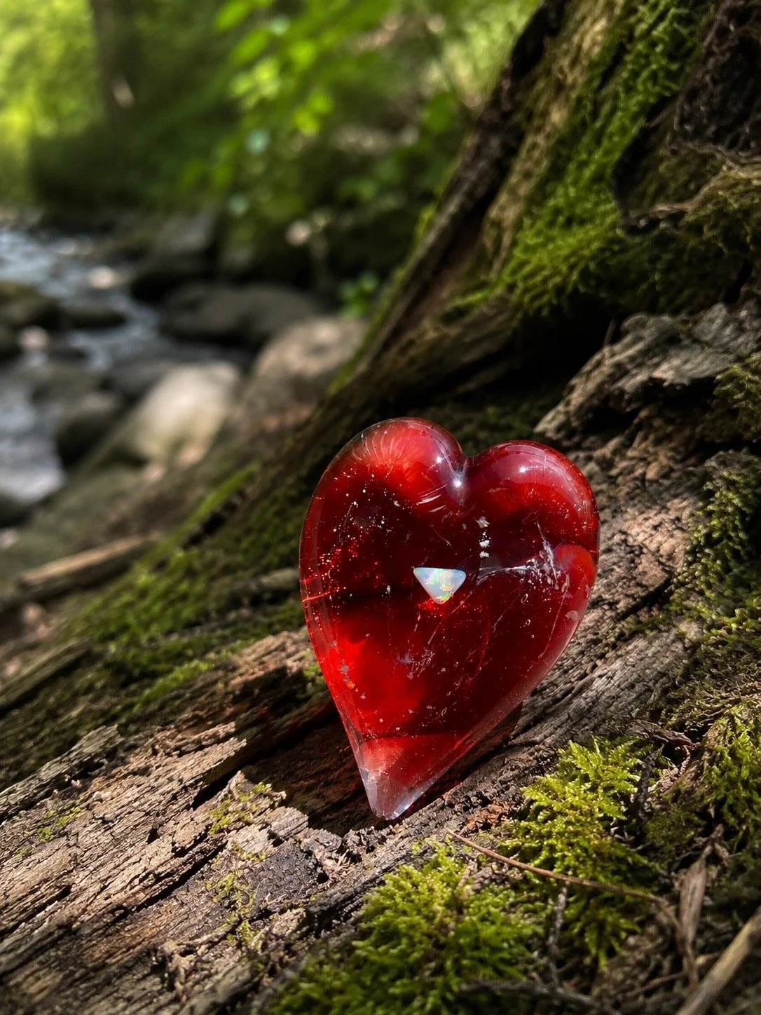 Heart Opal Cremation Memorial Keepsake