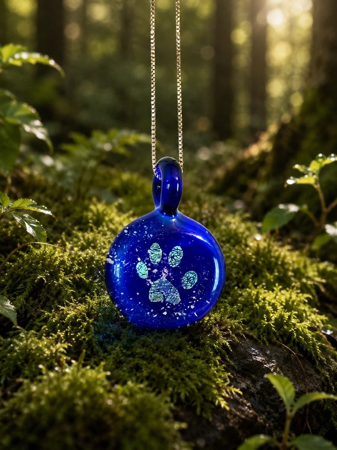 Pet Paw Cremation Memorial Pendant displayed as a handcrafted pet memorial heirloom