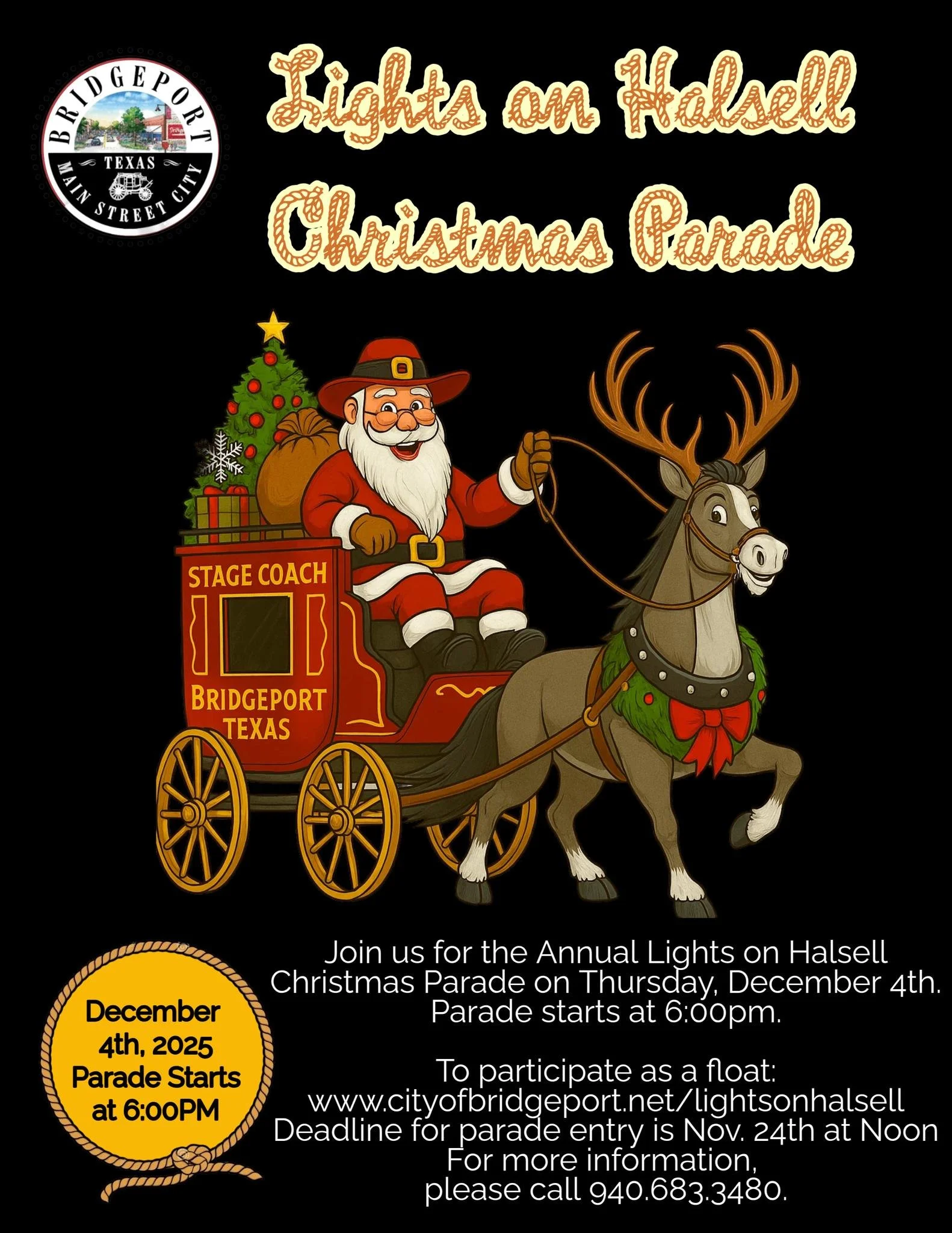 Lights on Halsell Christmas Parade 