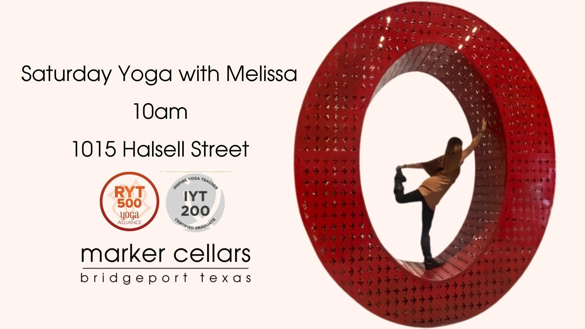 Yoga and Wine Ya'll every Saturday at Marker Cellars  